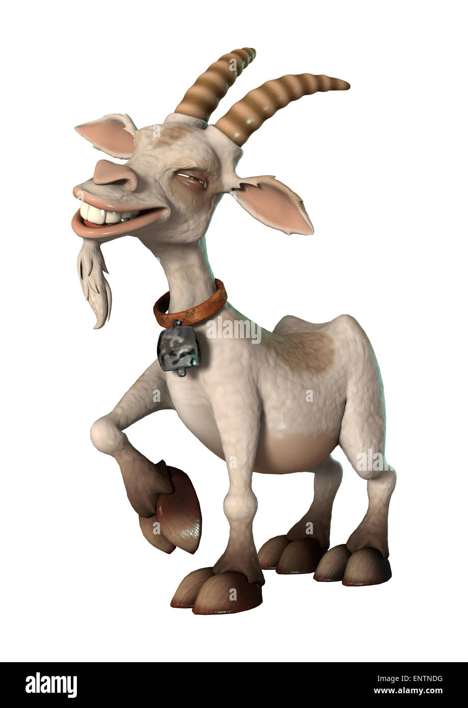 3D digital render of a happy cartoon goat isolated on white background  Stock Photo - Alamy