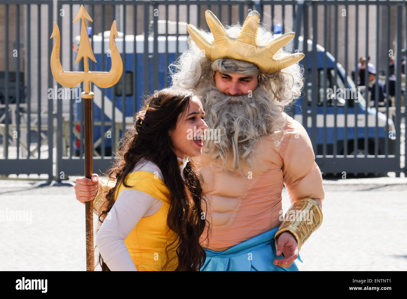 Vatican City. 11th May, 2015. Disney characters welcome the childrens of the 'Factory of Peace' (laFabbrica della Pace) - Nervi Hall, 11 May 2015 Credit:  Realy Easy Star/Alamy Live News Stock Photo