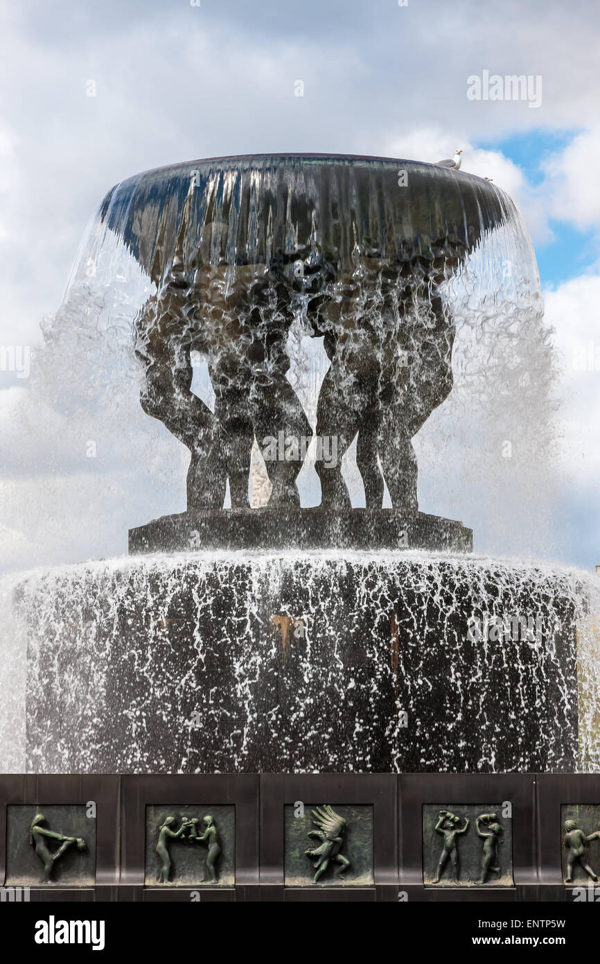 Sculptures at the Vigeland Park  in Oslo, Norway Stock Photo