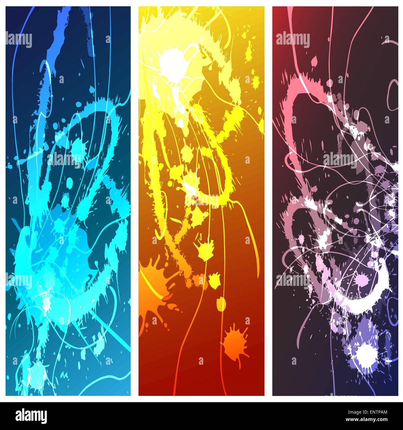 Set of chaotic neon paint splashes against colorful background Stock Vector Image & Art Alamy