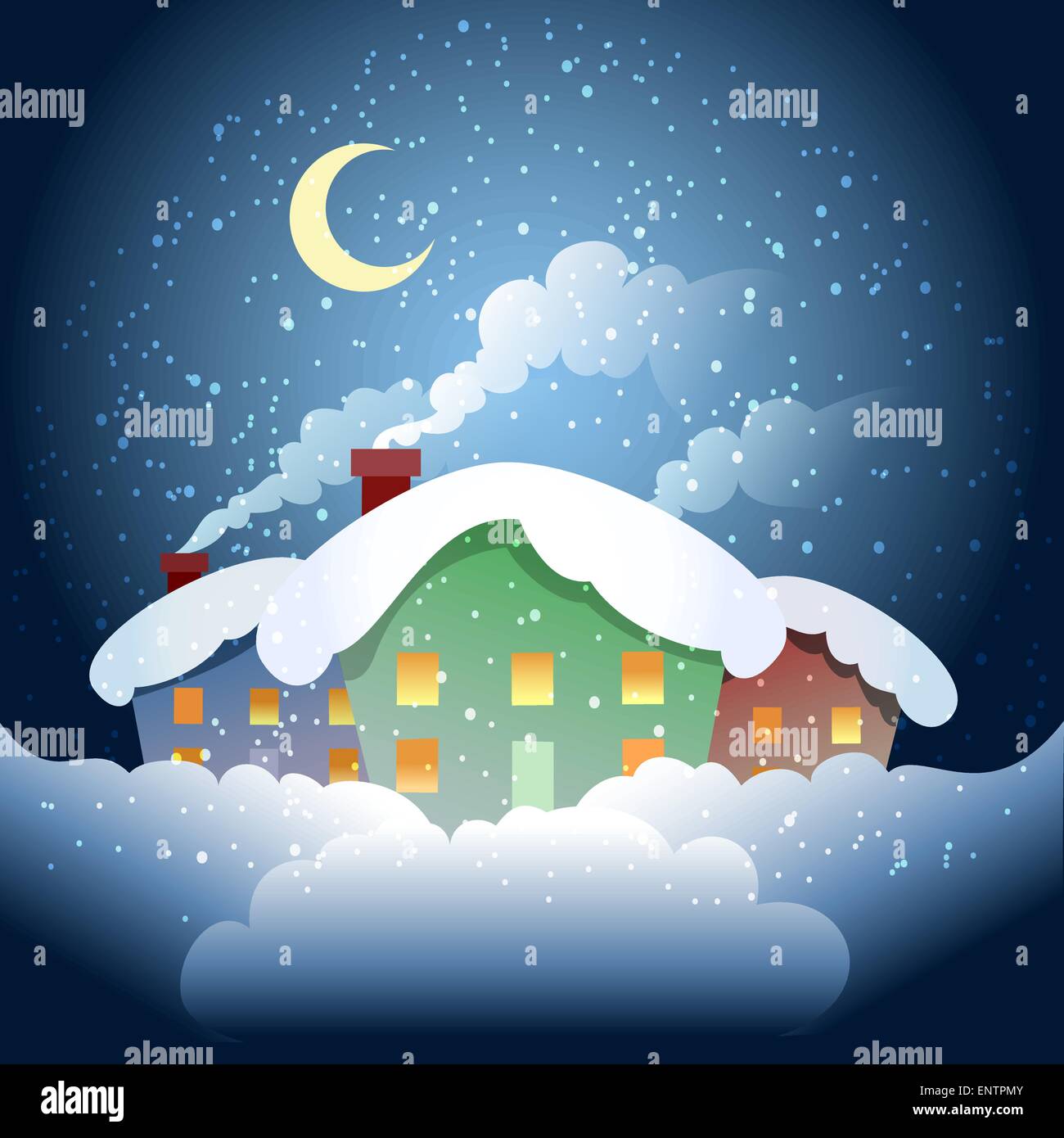 A vector illustration of winter village Stock Vector Image & Art - Alamy