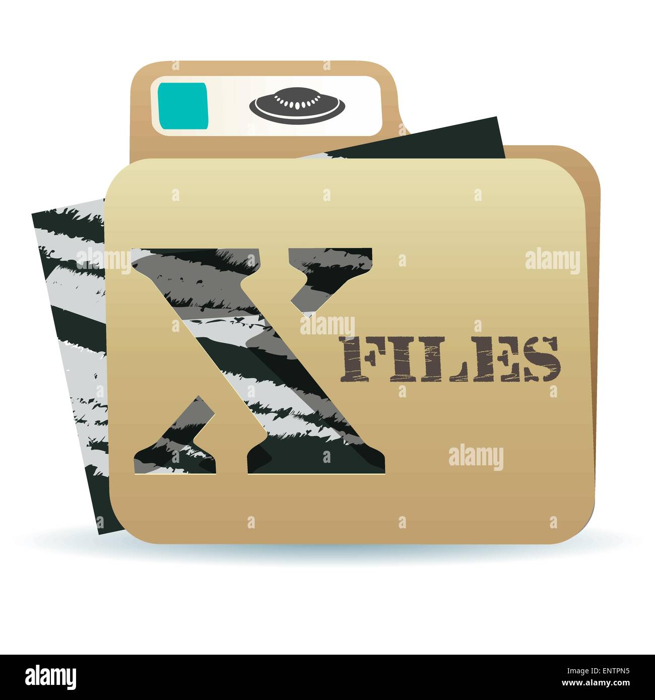 illustration of X files folder icon with inexplicable and mysterious ...