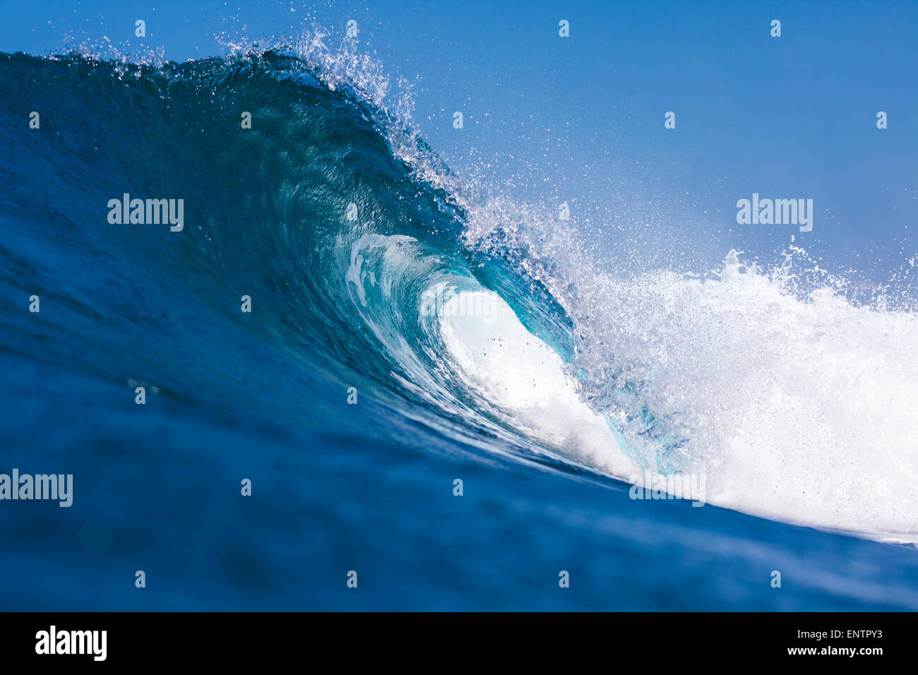 Blue Ocean Wave. Stock Photo