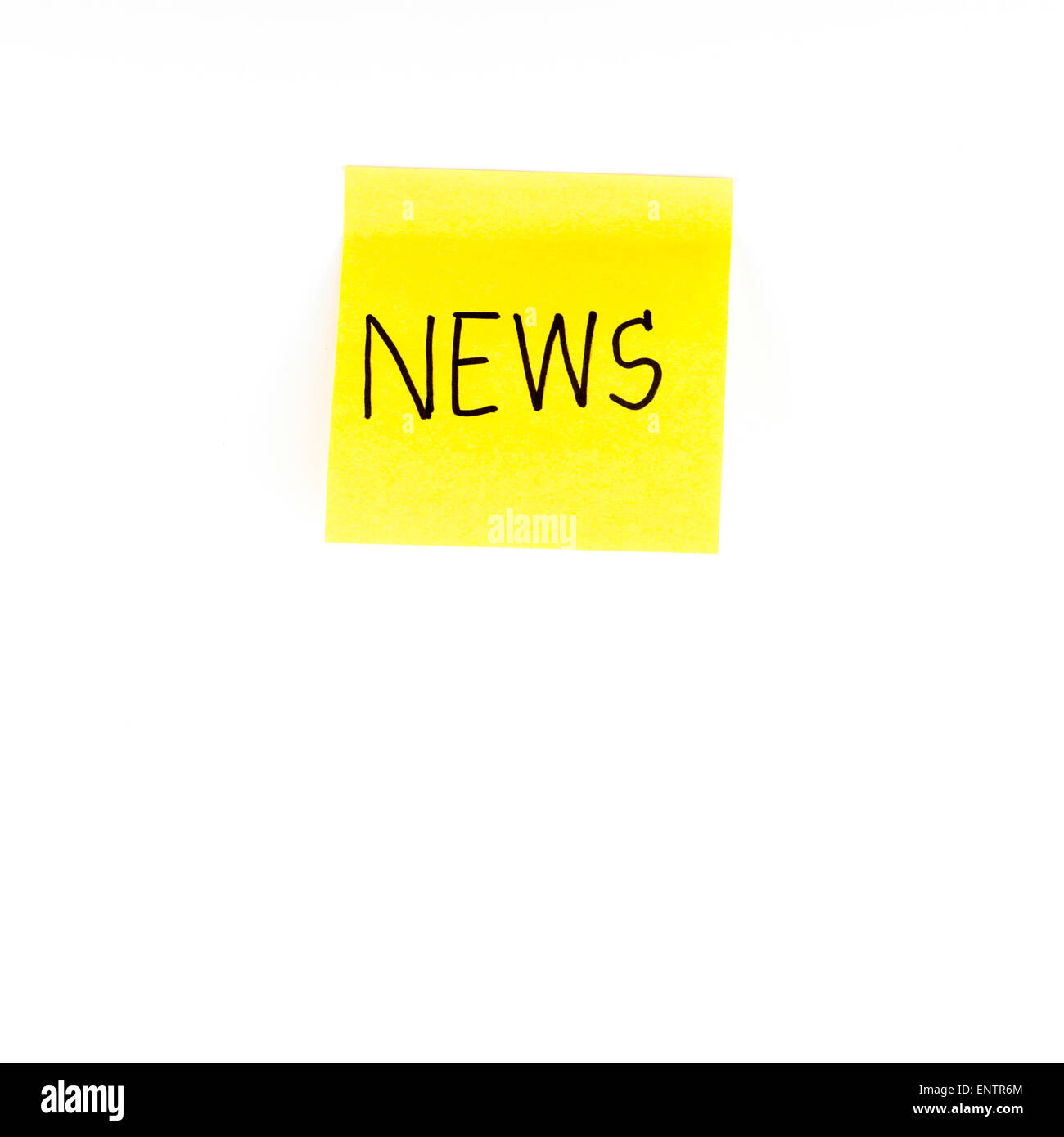 post it write news word on a white background Stock Photo