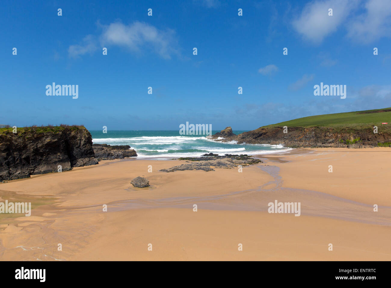 Trevone Bay beach North Cornwall England UK near Padstow and Newquay
