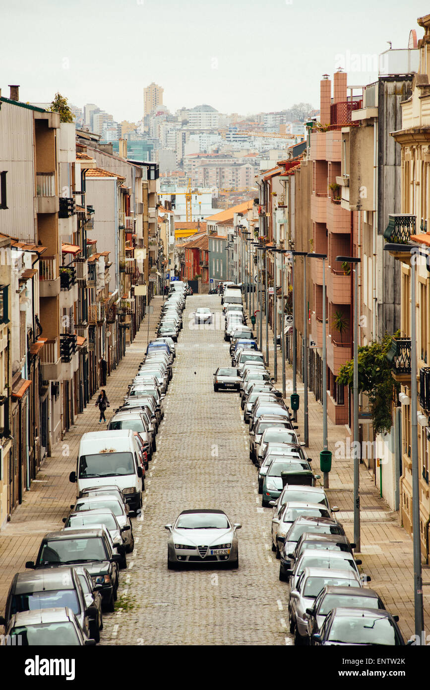 Central street in Porto, Portugal Stock Photo