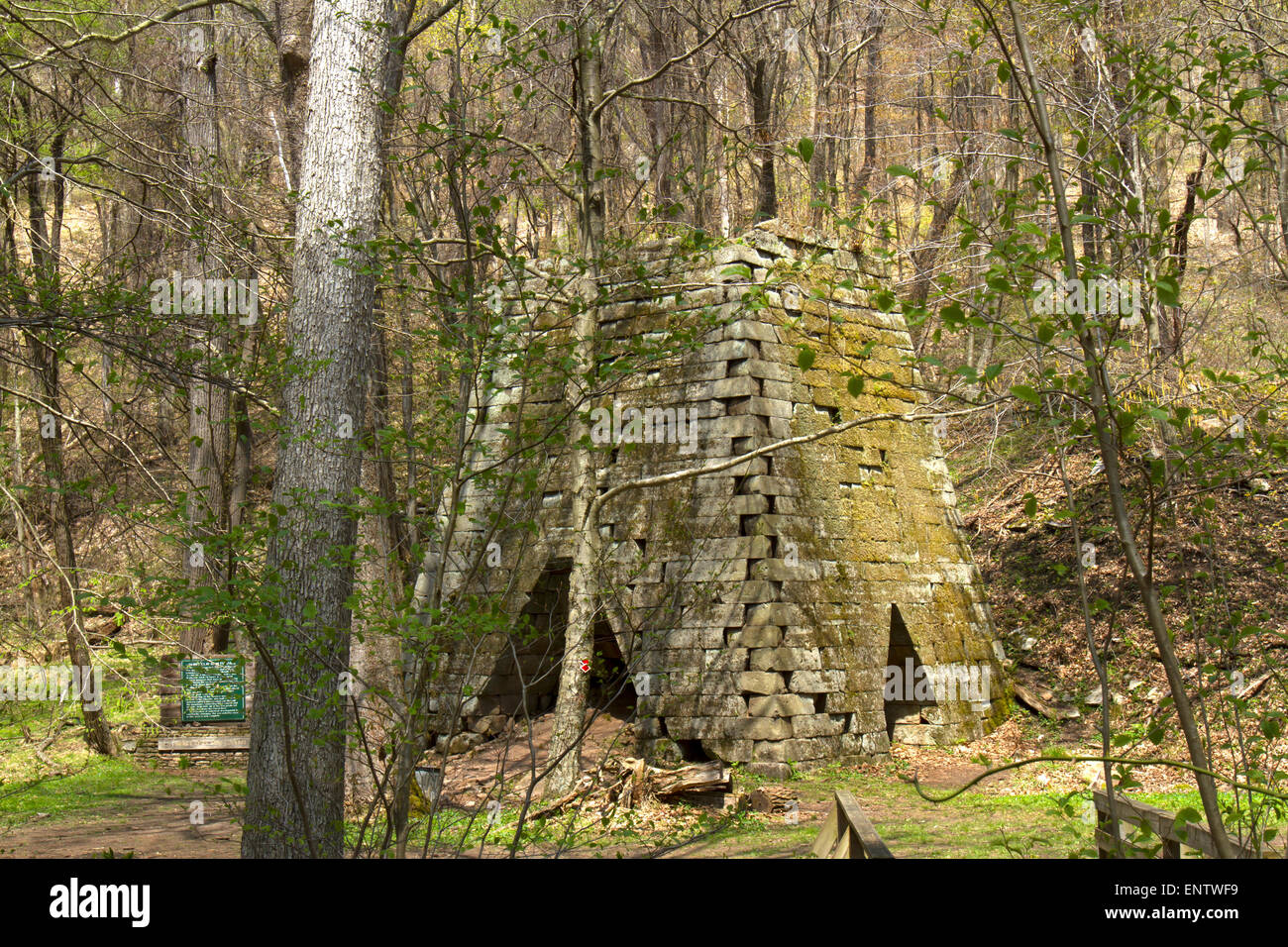 Pyramids In Wv Woods surrounding stone pyramid of Henry Clay Furnace in Coopers Rock ...