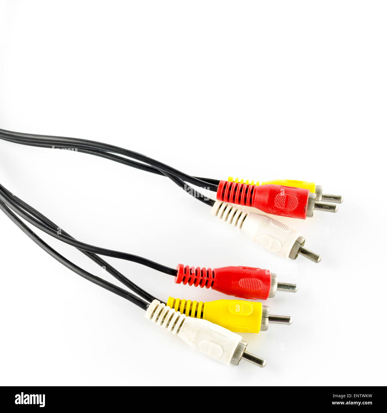 av cable use for television on a white background Stock Photo Alamy