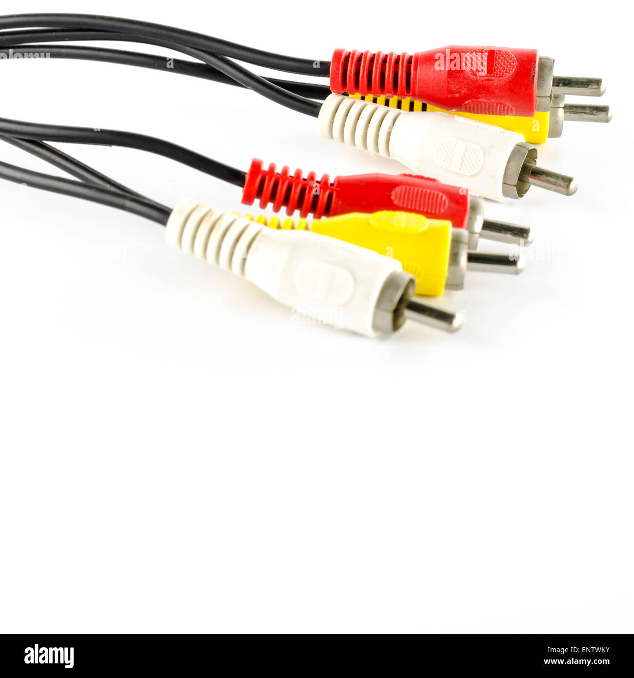 av cable use for television on a white background Stock Photo