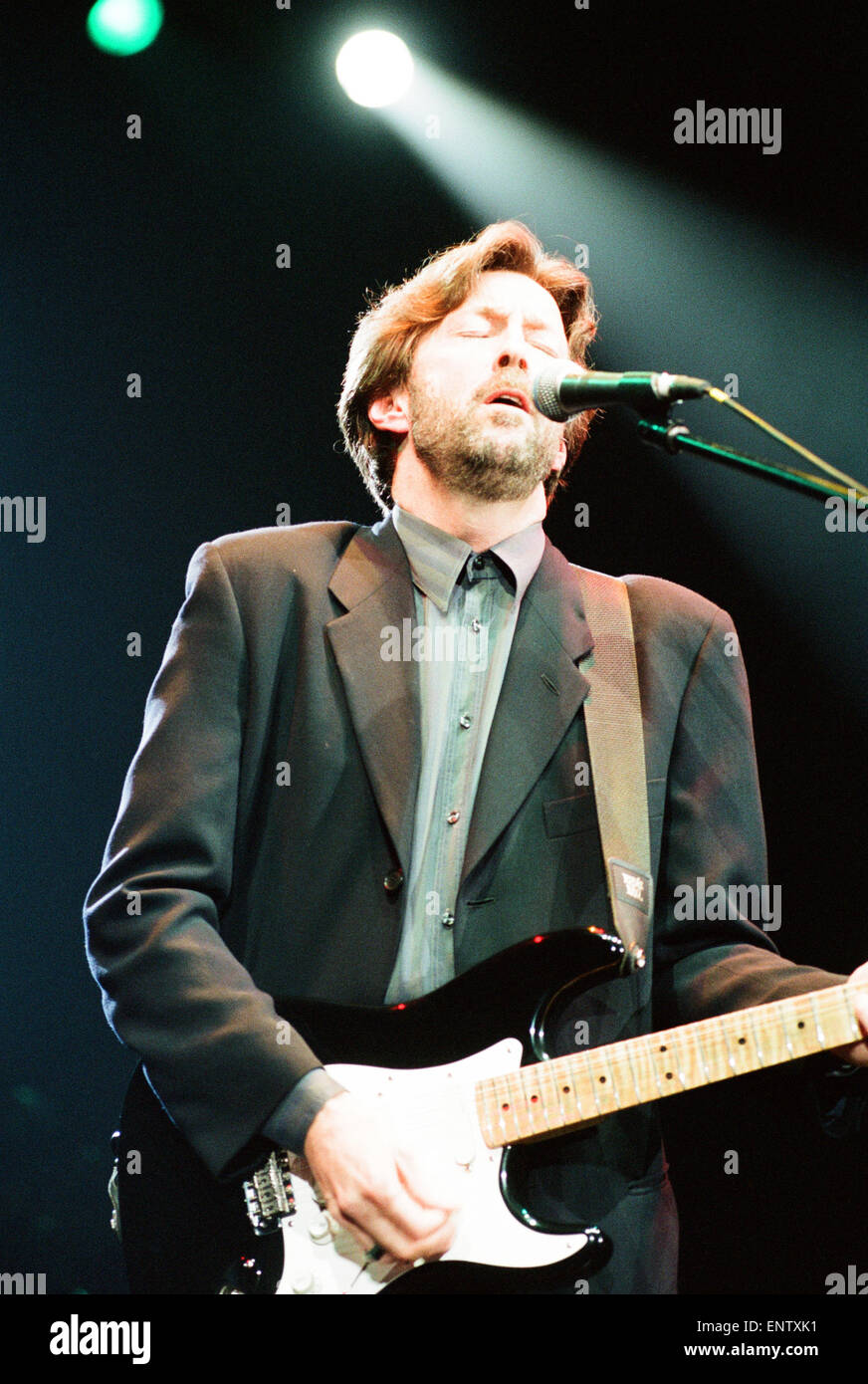 Eric Clapton on stage at the Brighton Centre, Brighton, 1st February 1992. Stock Photo