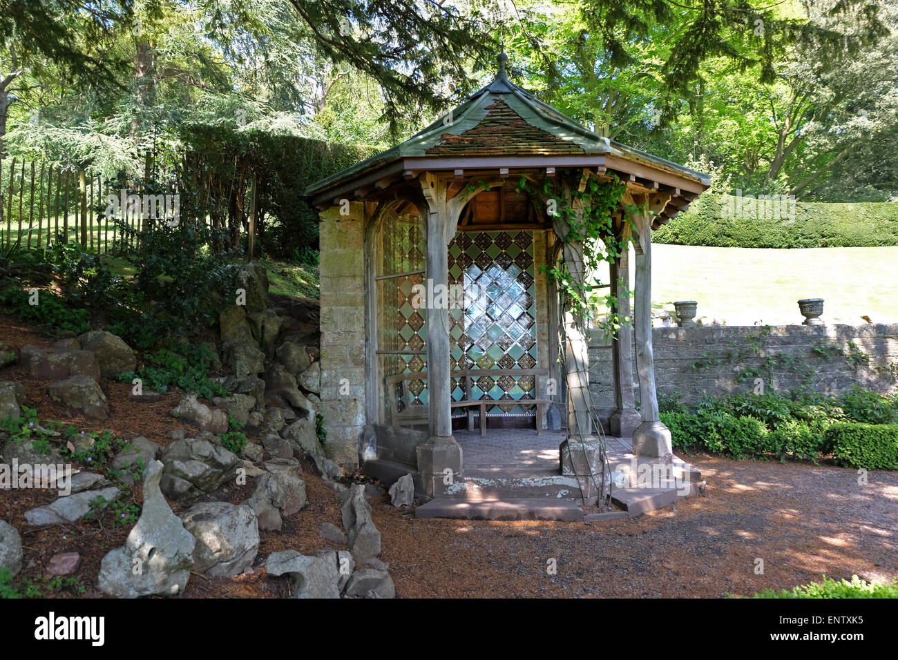Gothic Hideaway in the gardens at Tyntesfield  Wraxall, Bristol, North Somerset UK Stock Photo