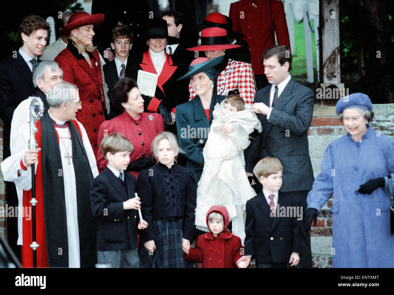 Princess Eugenie Outside Church After Being Christened Being Held By Stock Photo Alamy
