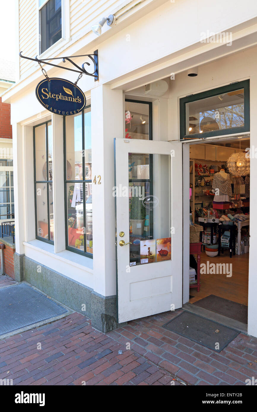 Nantucket Massachusetts on Nantucket Island. Stephanie's of Nantucket gift shop. Stock Photo