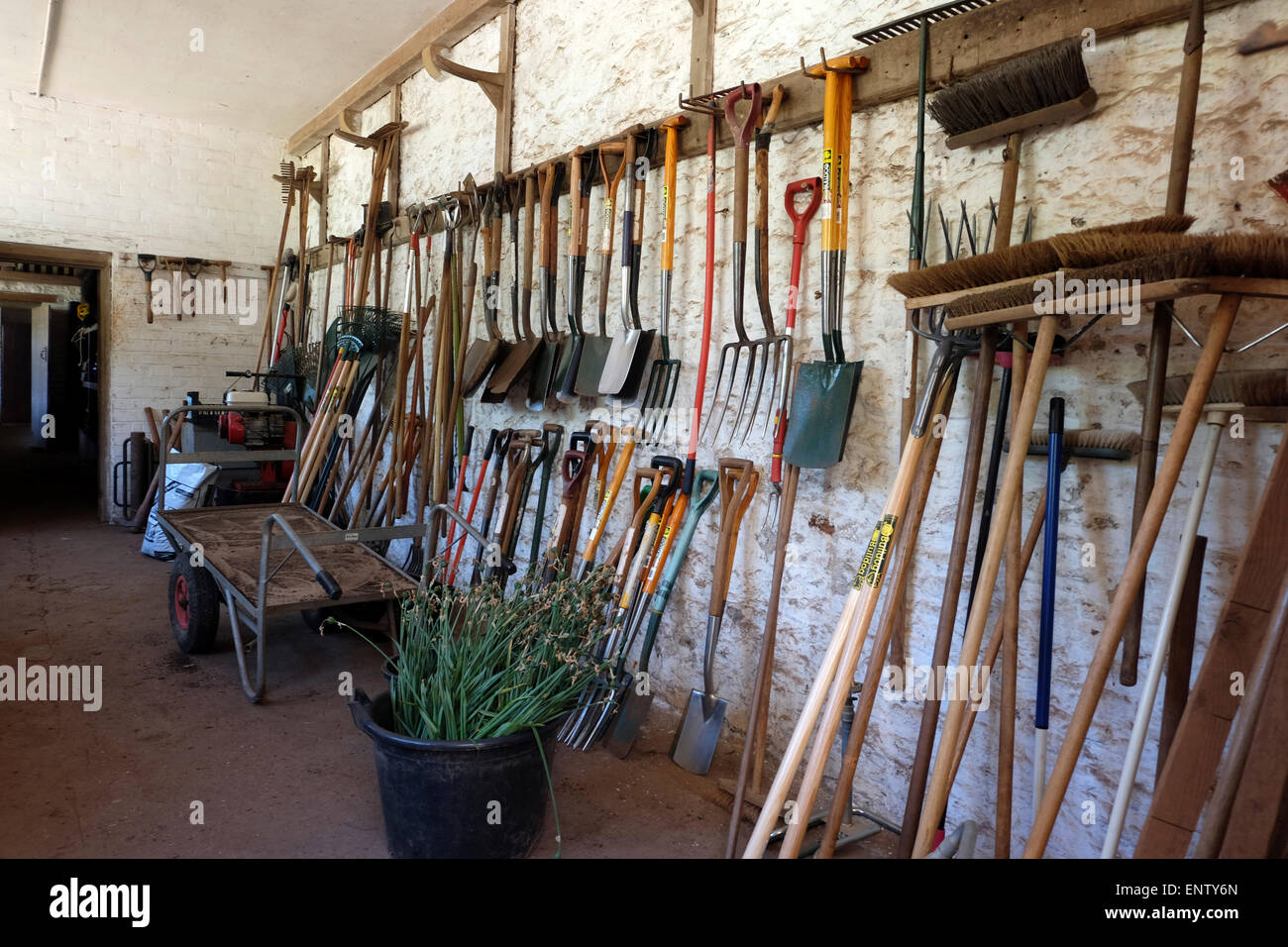 Tools of the trade at Tyntesfield Wraxall, Bristol, North Somerset, UK Stock Photo
