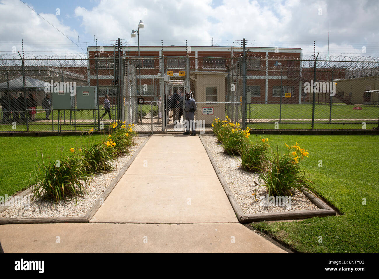 Entrance to the  maximum-security Darrington Unit prison in Rosharon, Texas. Stock Photo