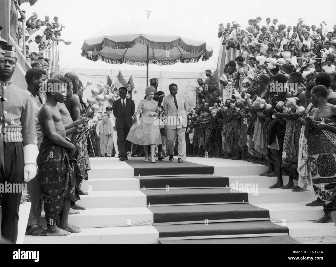 Hm The Queen Elizabeth Ii, Prince Philip And Dr Nkrumah Arrive At