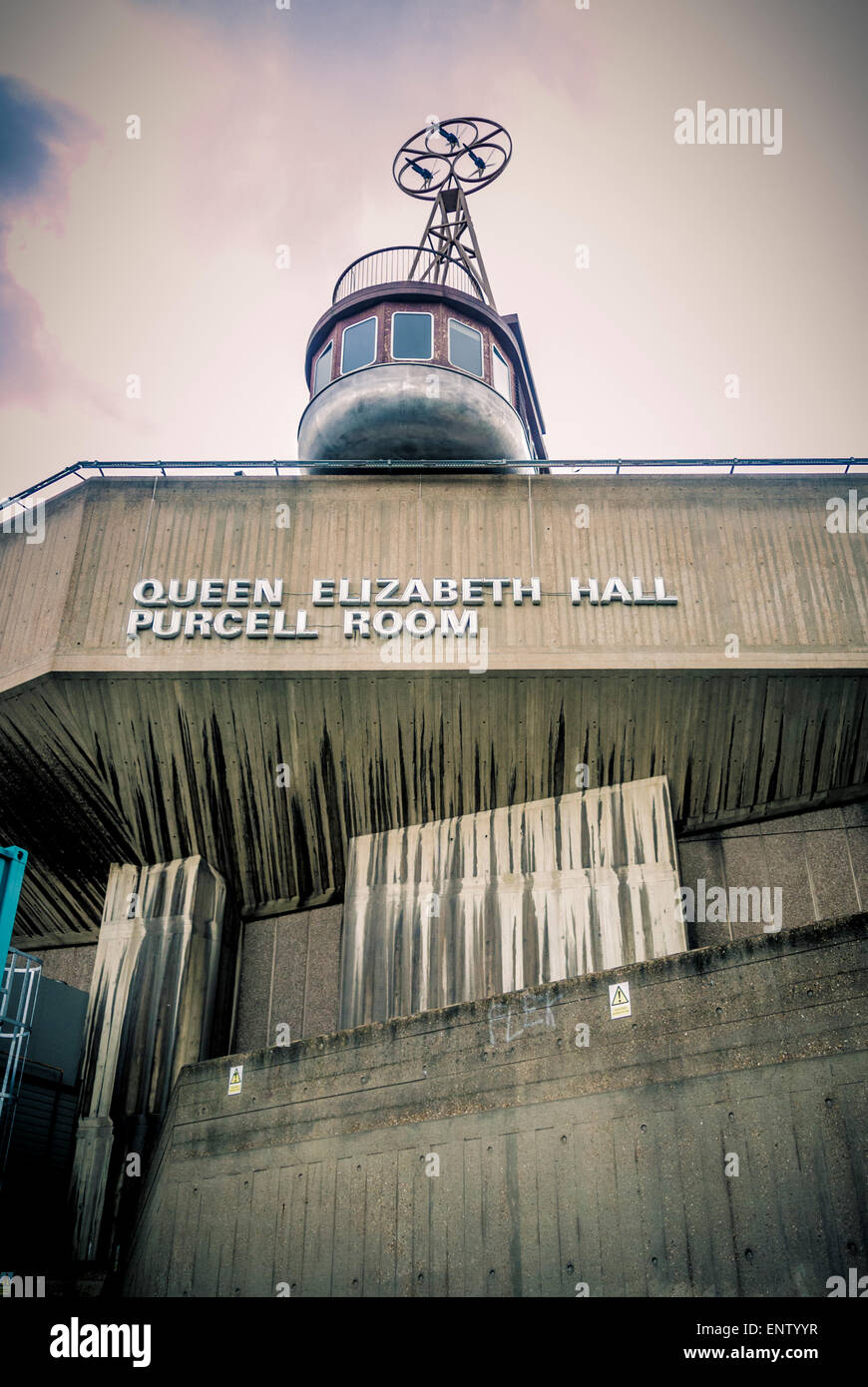 Queen Elizabeth Hall & Purcell Room sign, southbank Centre, London. Stock Photo