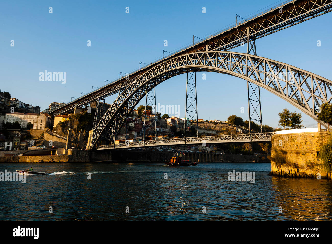 Dom Luis I bridge, Ponte de Dom Luís I, Ponte Luís I, Douro river, Porto. Oporto. Portugal Stock Photo