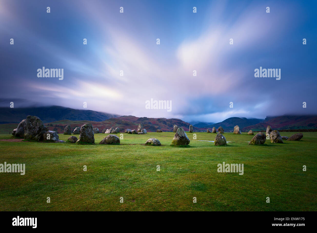 Castlerigg stone circle in early morning light, English lake District Stock Photo