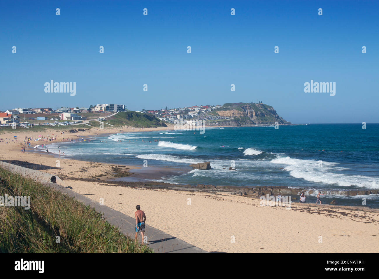 Merewether beach looking north to Dixon Park and Bar beaches Newcastle NSW Australia Stock Photo