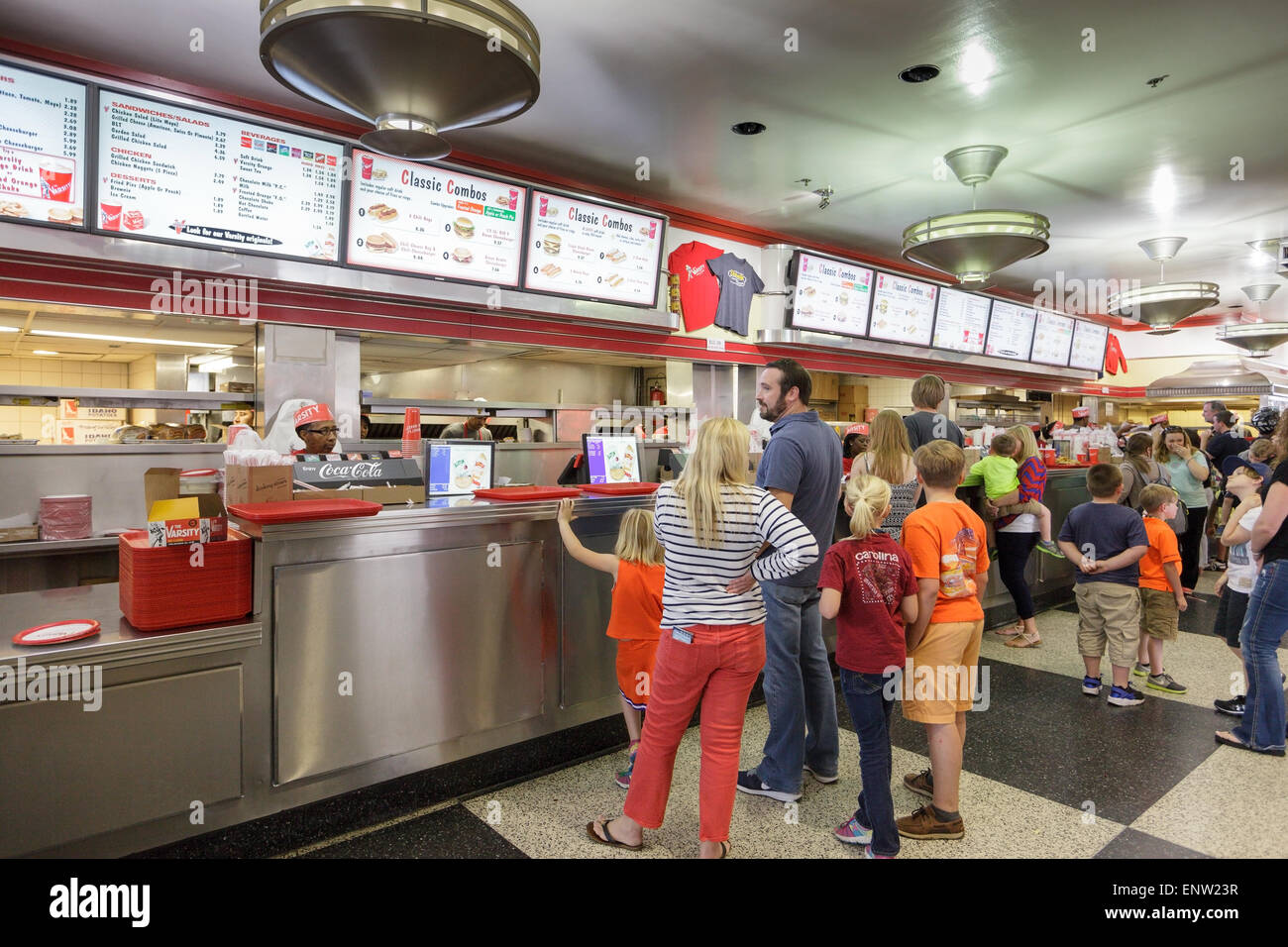 Big lunch lines at The Varsity, venerable hamburger spot, Atlanta