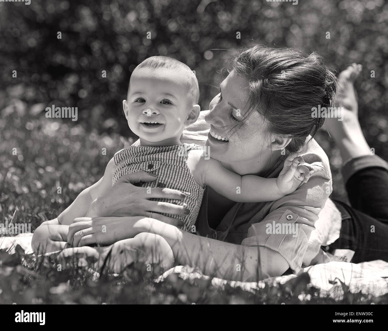 Mother and child outdoors. Motherhood concept Stock Photo