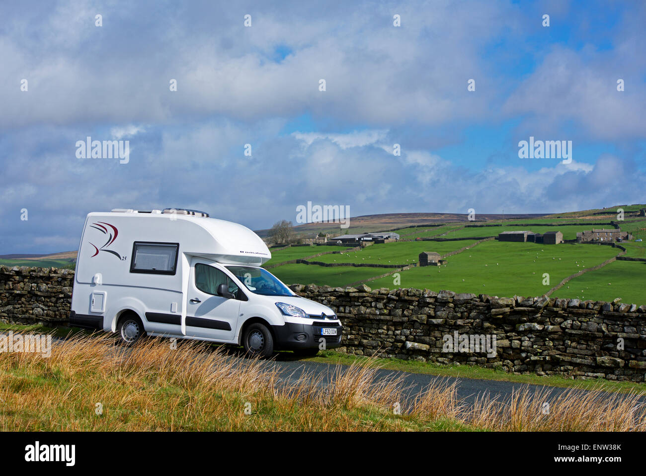 Romahome 25 R25, small motorhome, parked in Arkengarthdale, Yorkshire Dales National Park, North