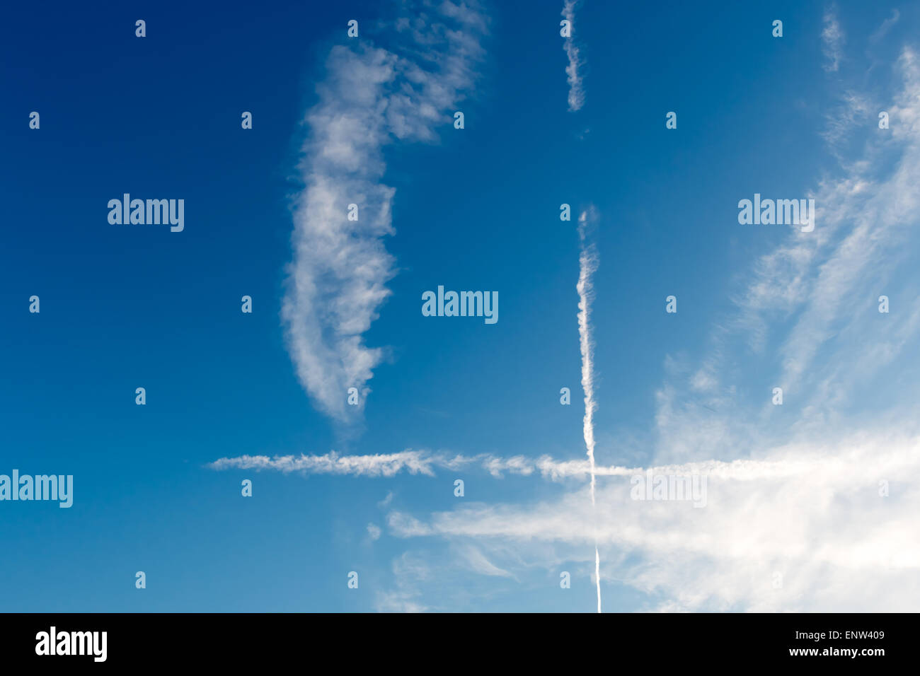 Busy air traffic above Europe Stock Photo