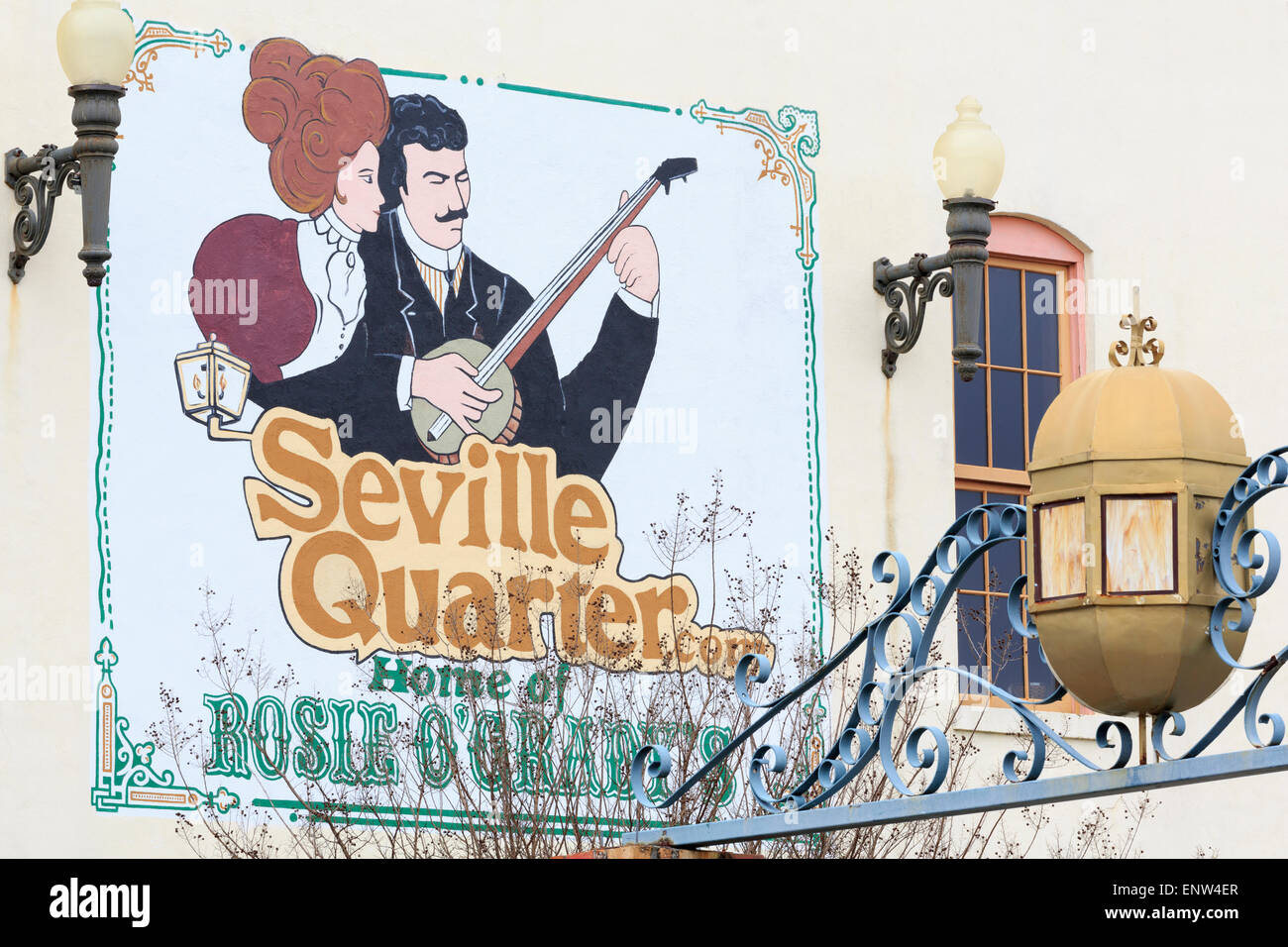 Mural, Seville Quarter, Pensecola, Florida, USA Stock Photo Alamy