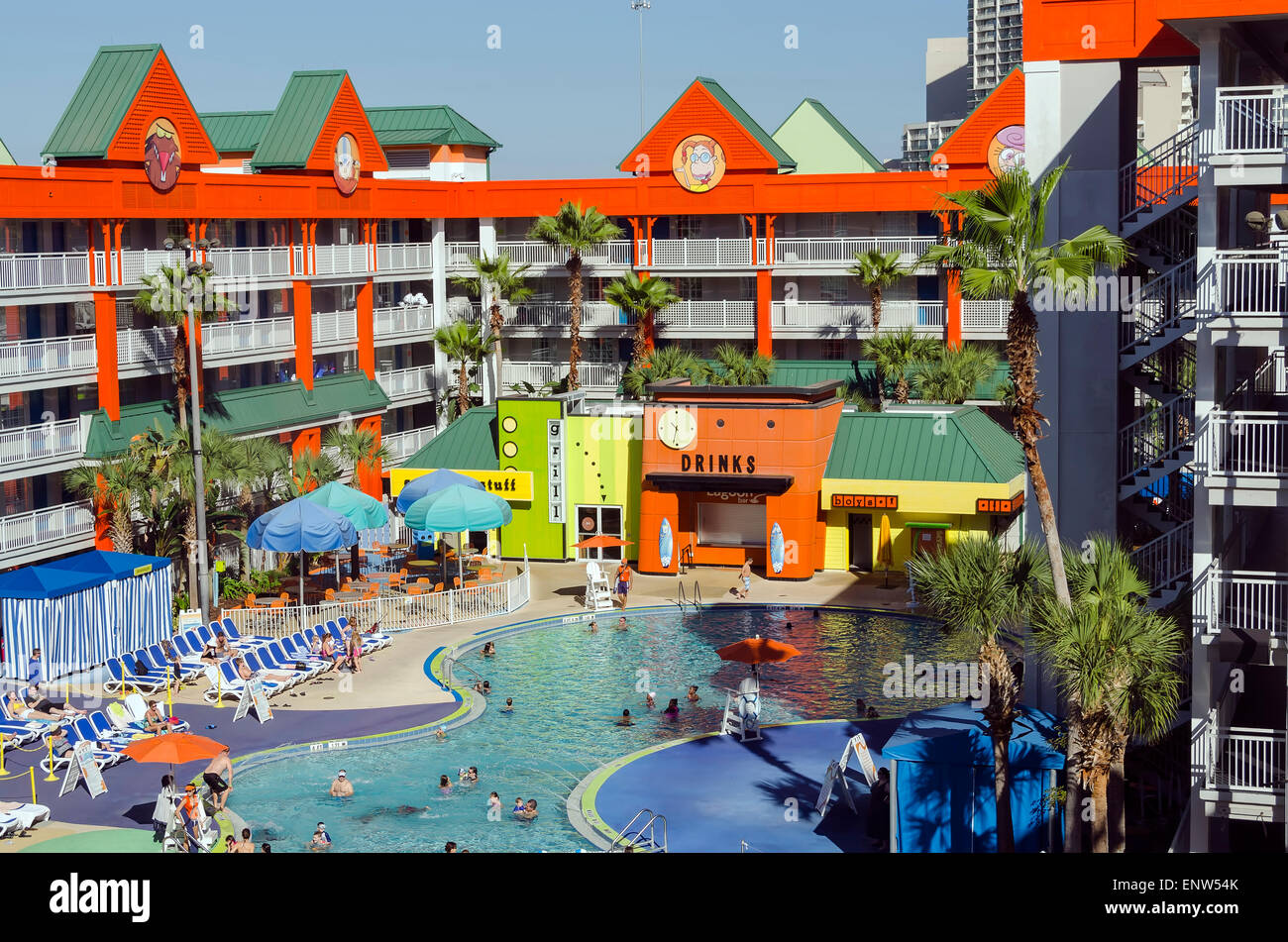 Nickelodeon Suites Hotel (Nick Hotel) Oasis swimming pool snack bar Orlando, Florida Stock Photo