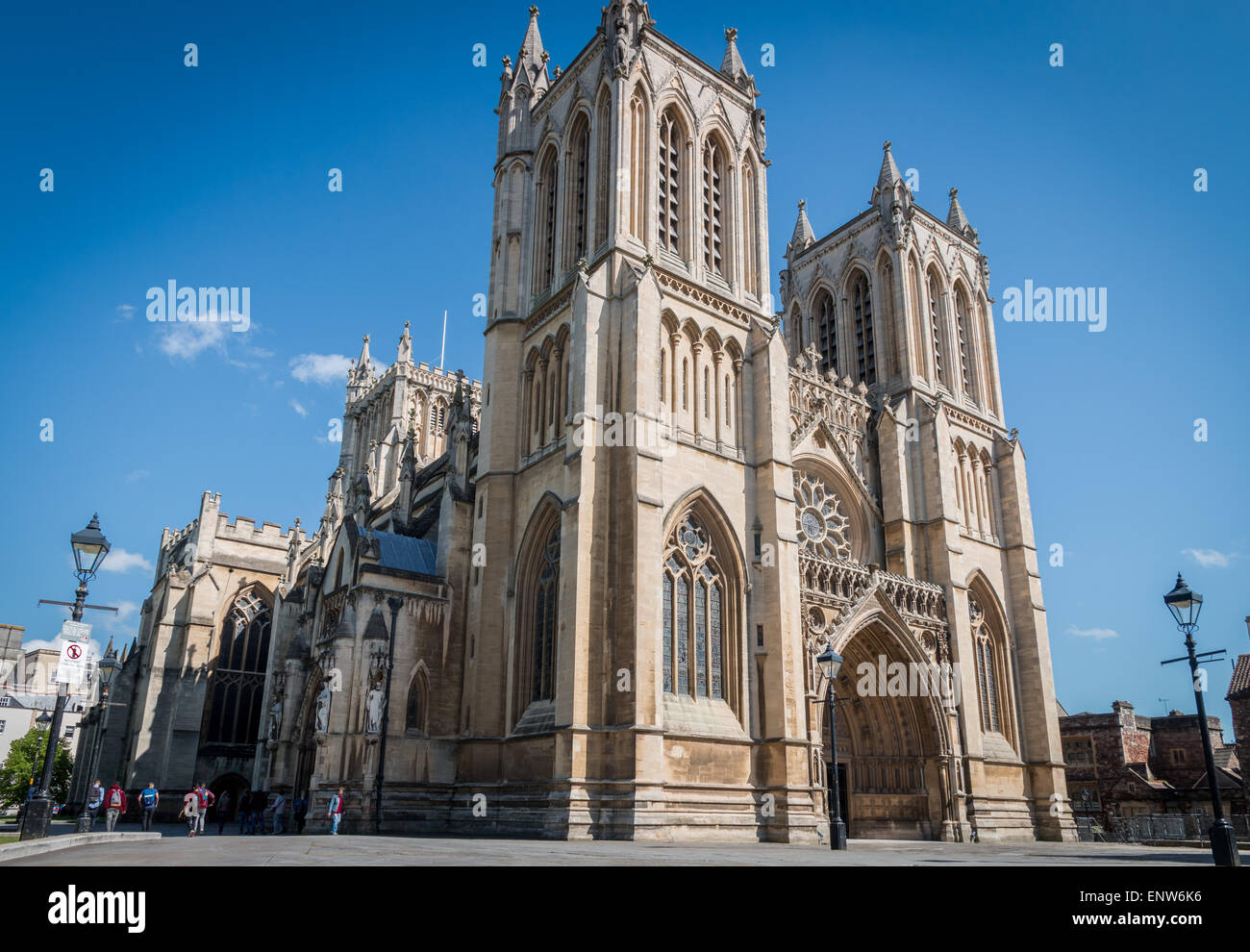 Side view of the west face of Bristol Cathedral. Stock Photo