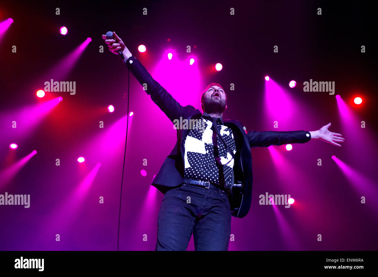 Rock band Kasabian performing live on stage at the Heineken Music Hall ...