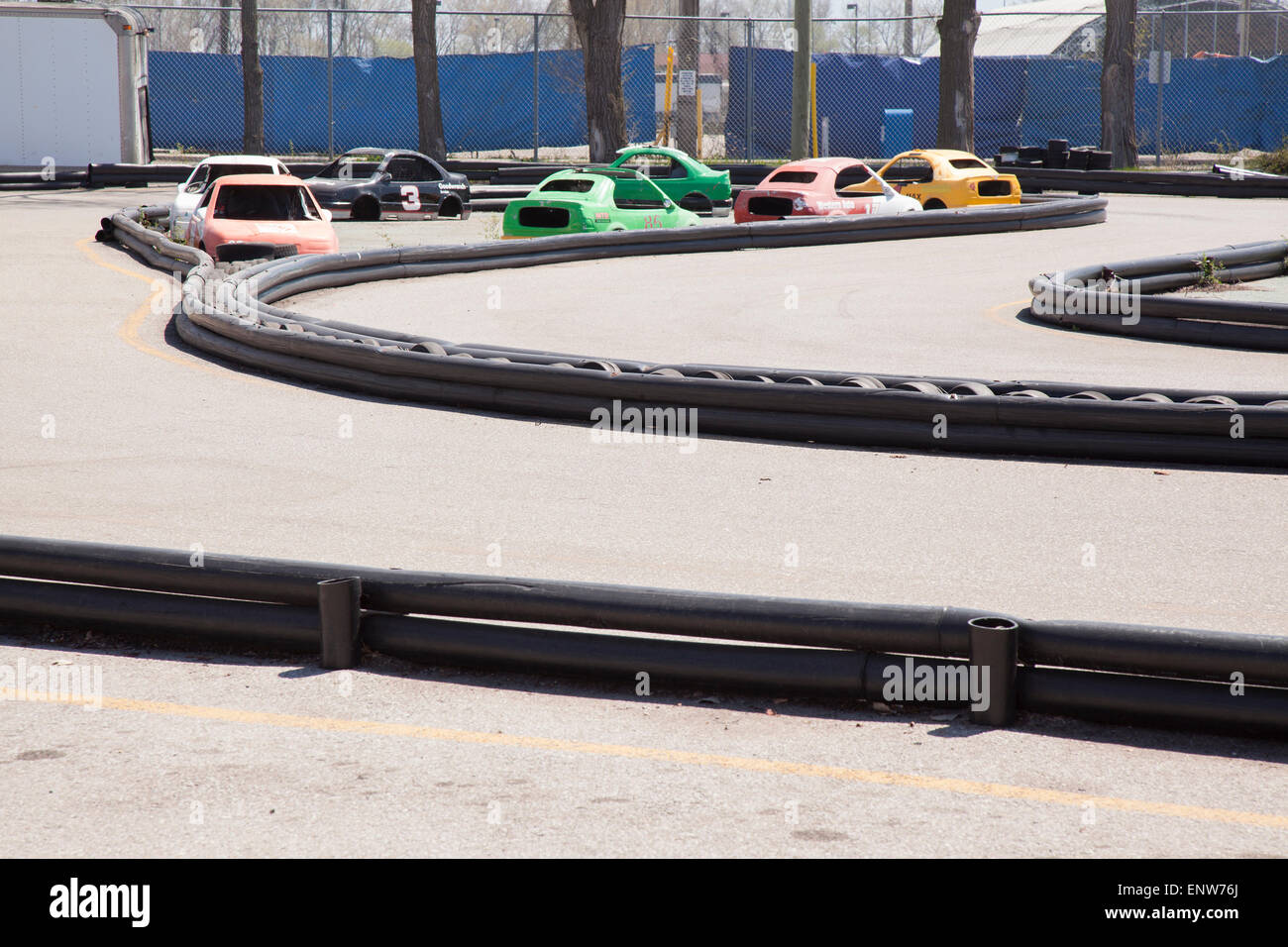abandoned go kart track Stock Photo Alamy