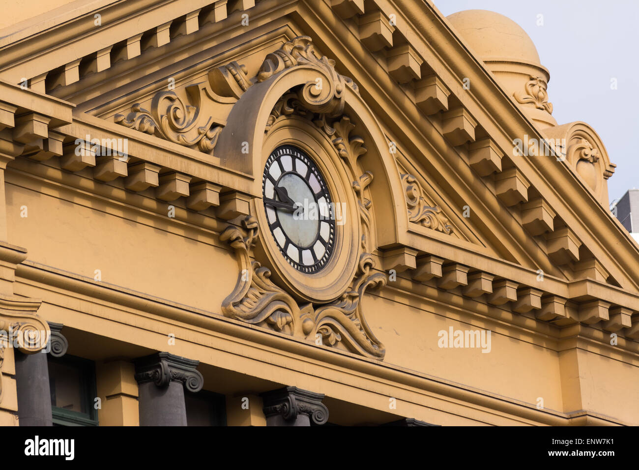 The clock on Flinders St Station in Melbourne, Australia Stock Photo