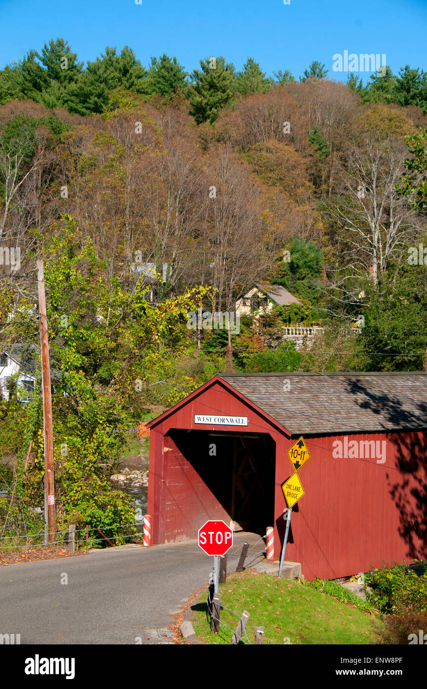 West Cornwall Covered Bridge, West Cornwall, Connecticut Stock Photo
