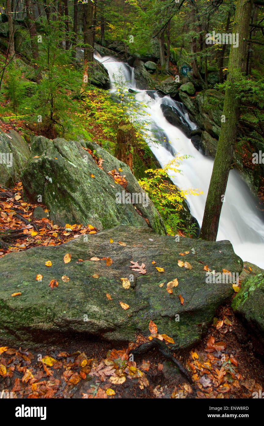 Buttermilk Falls, Buttermilk Falls Preserve, Connecticut Stock Photo