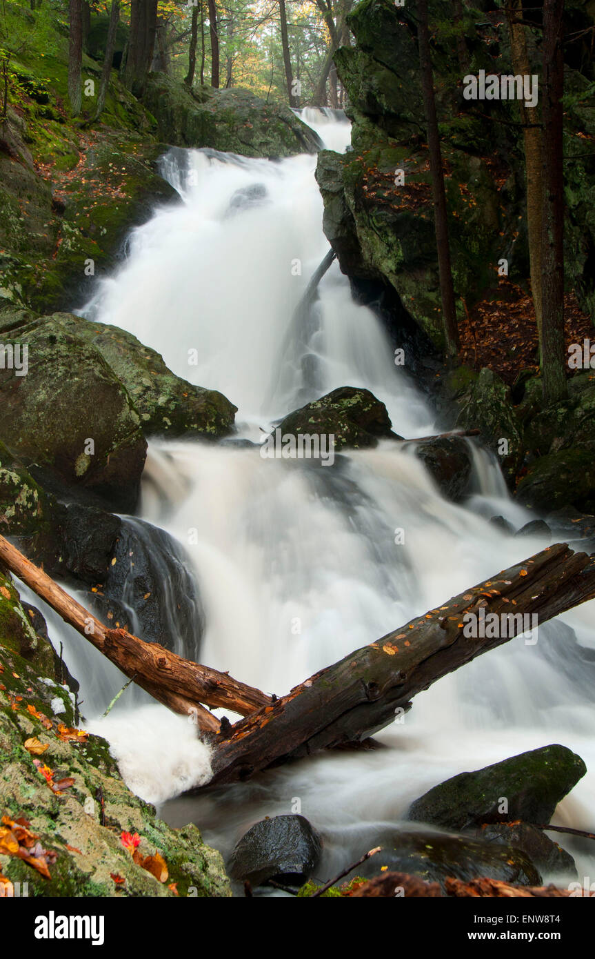 Buttermilk Falls, Buttermilk Falls Preserve, Connecticut Stock Photo