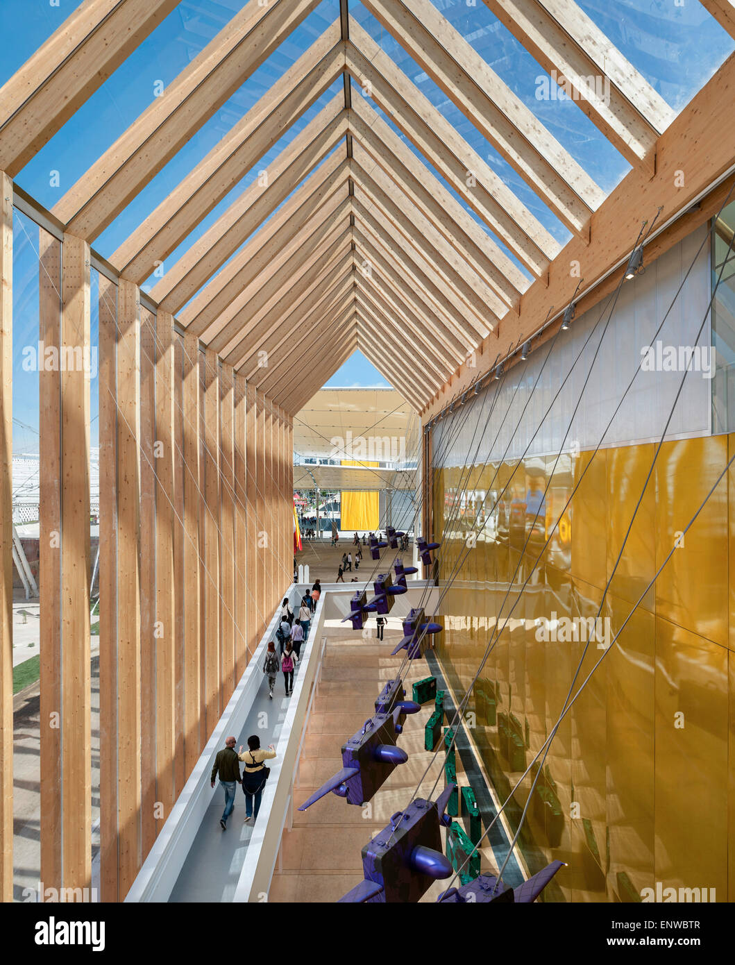 Elevated view through building with ramp below. Milan EXPO 2015 ...