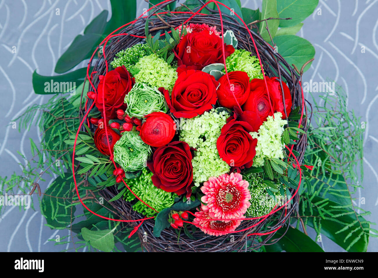 nature, plants, flowers, bunch of flowers, birthday bouquet, red roses