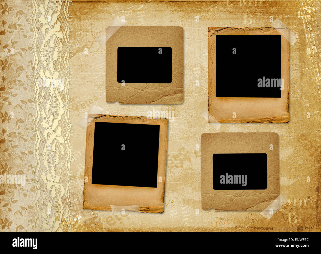 Old vintage album cover lace hi-res stock photography and images - Alamy