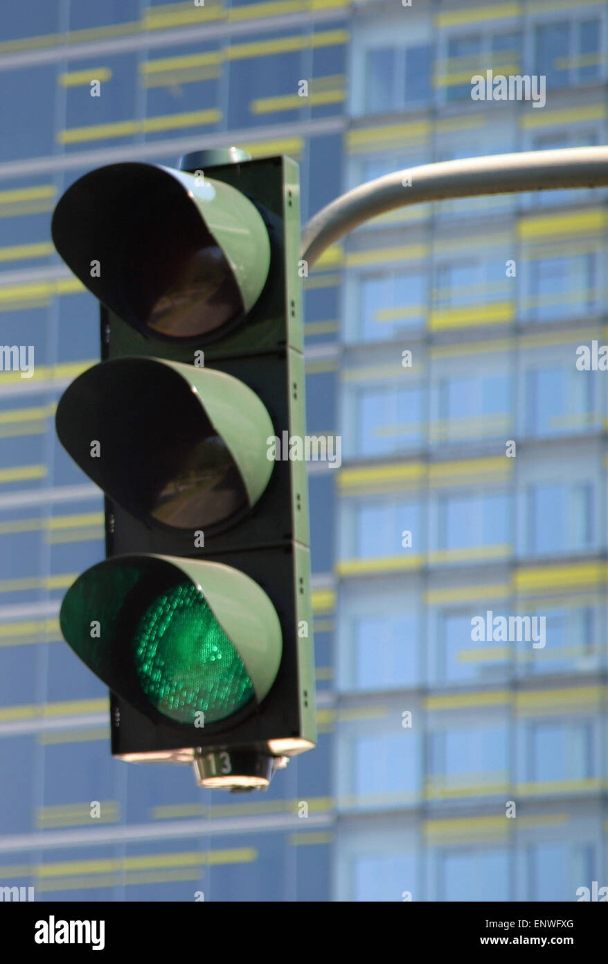 green traffic lights Stock Photo