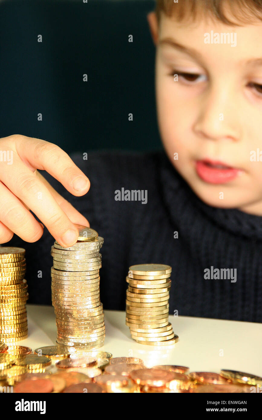 Child with money Stock Photo