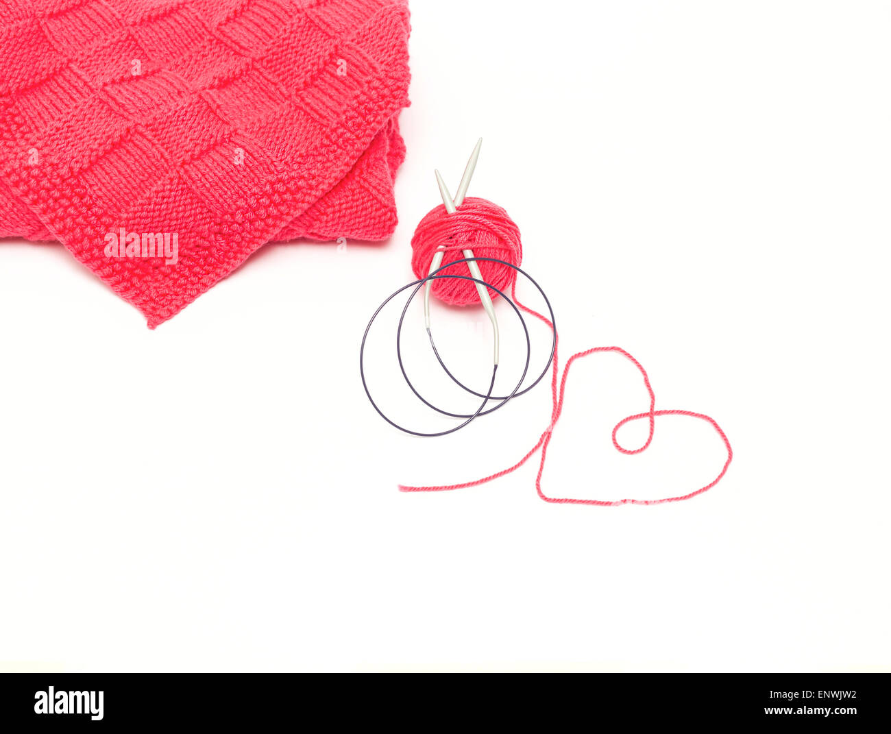 Heart ball yarn wool hi-res stock photography and images - Alamy