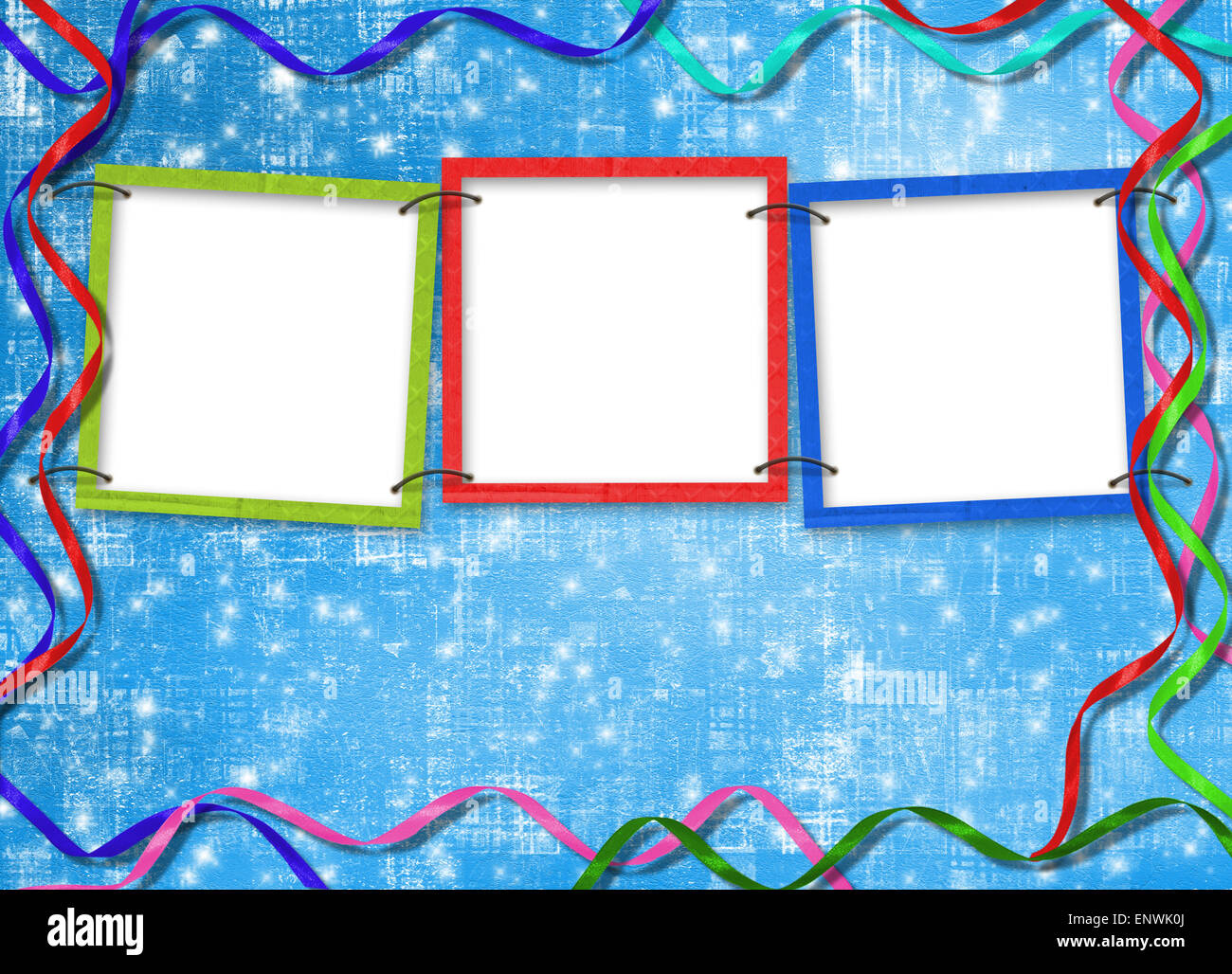 Three frames for photos on the bright background Stock Photo - Alamy