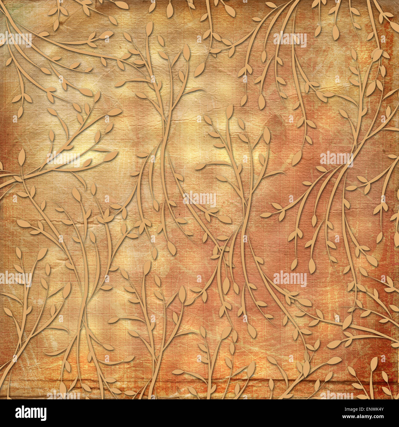 Grunge vintage background with old floral ornament Stock Photo - Alamy