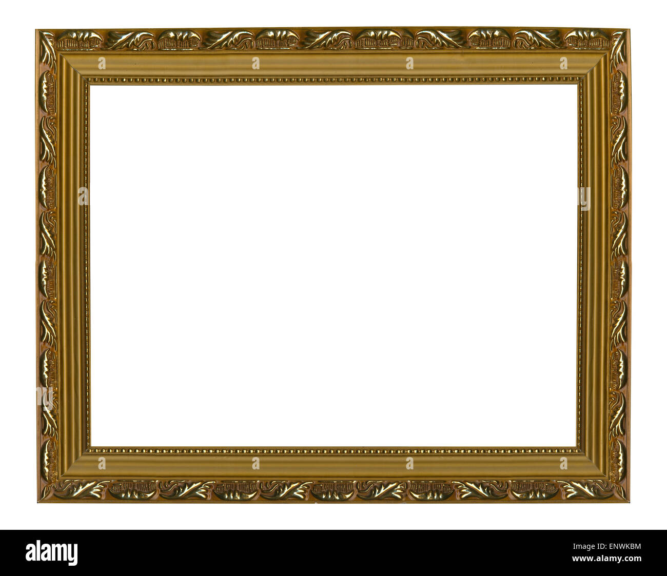 Picture gold frame on the white isolated background Stock Photo Alamy
