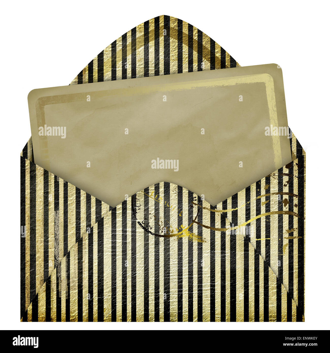 Set of vintage paper and striped envelope Stock Photo Alamy