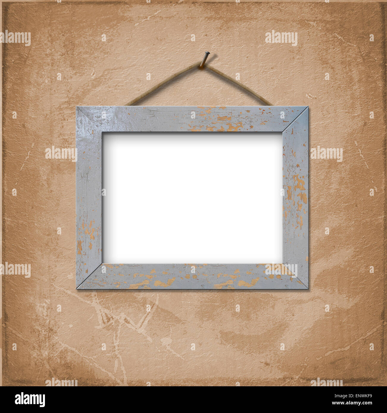 Wooden frame for picture or photo Stock Photo