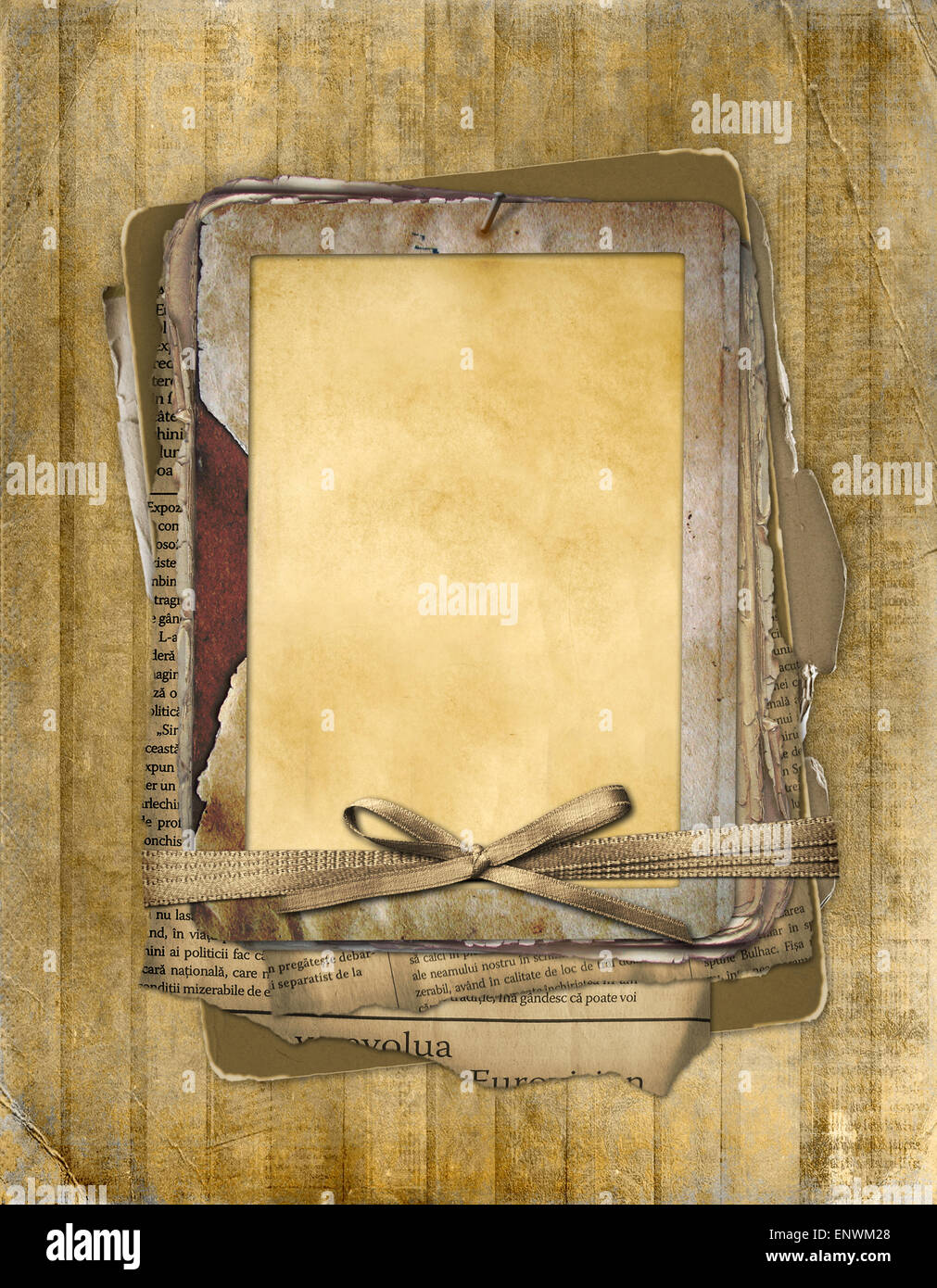 Old grunge frame on the abstract background with bow Stock Photo - Alamy