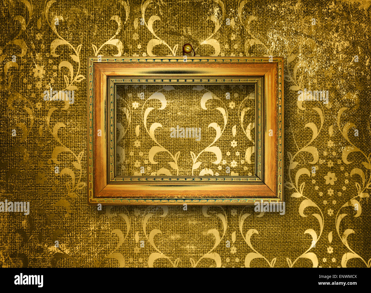 Old gold frame Victorian style on the wall in the room Stock Photo Alamy